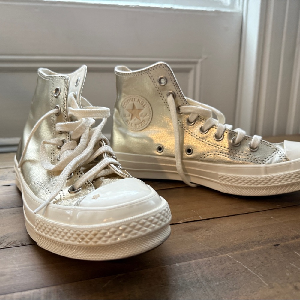 Converse Kids High-Top Sneakers - Metallic Silver